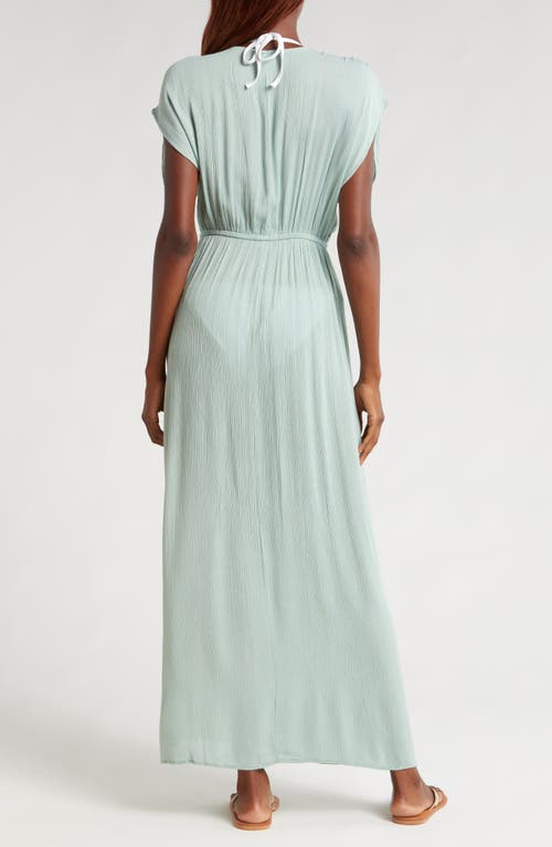 Shop Elan Wrap Maxi Cover-up Dress In Light Teal