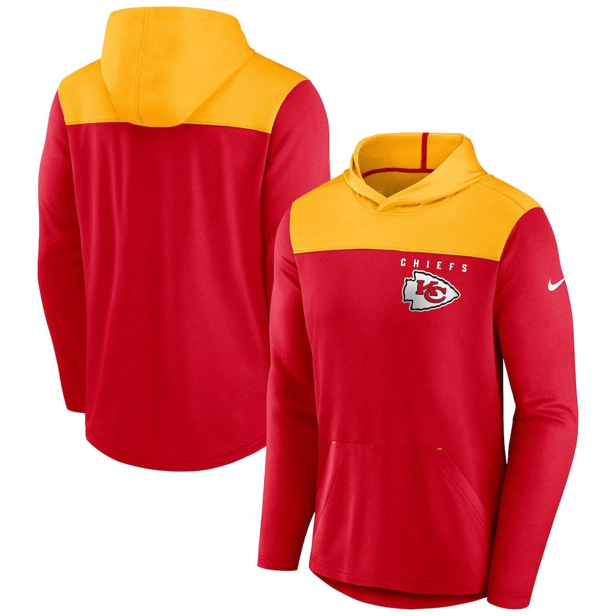 Men's Nike Heathered Charcoal Kansas City Chiefs Primary Logo Therma Pullover Hoodie Size: Medium