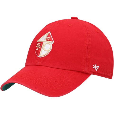 Men's '47 Scarlet/Natural San Francisco 49ers Rawhide Trucker Adjustable Hat