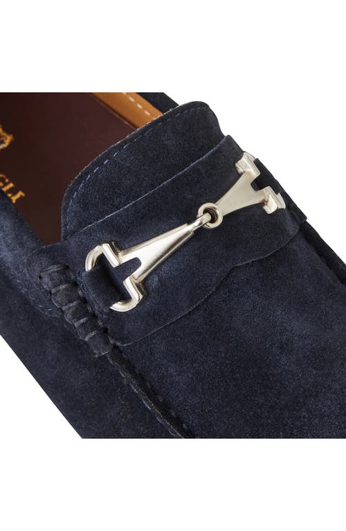 Shop Bruno Magli Darius Moc Toe Bit Loafer In Navy Suede