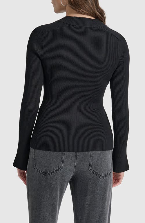 Shop Dkny Cutout Bell Sleeve Sweater In Black