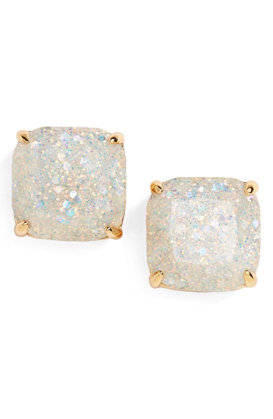 Shop Kate Spade Glitter Stud Earrings In Opal Glitter