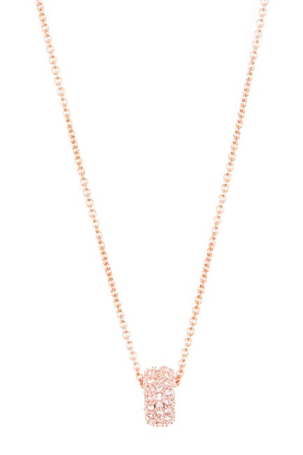 Swarovski 18k Rose Gold Plated Pave Crystal Round Pendant Necklace Nordstrom Rack - Swarovski Rose Gold Pendant Necklace