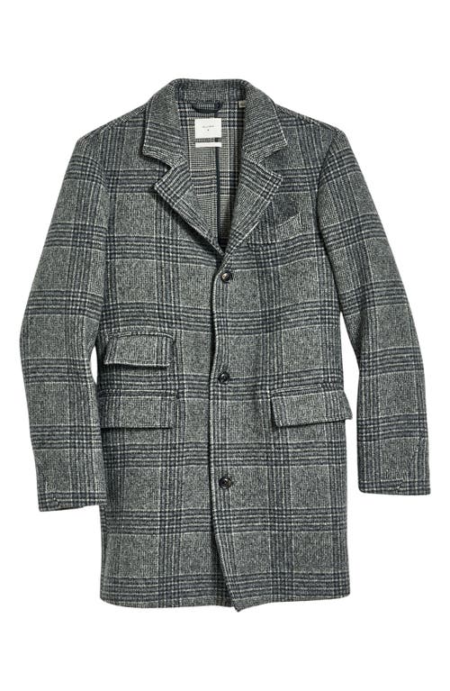 Billy Reid Astor Plaid Wool Blend Coat Charcoal at Nordstrom,