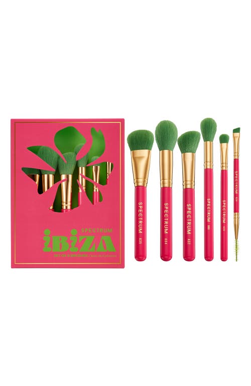 SPECTRUM Ibiza Travel Book 6-Piece Makeup Brush Set $56 Value in Pink/Green