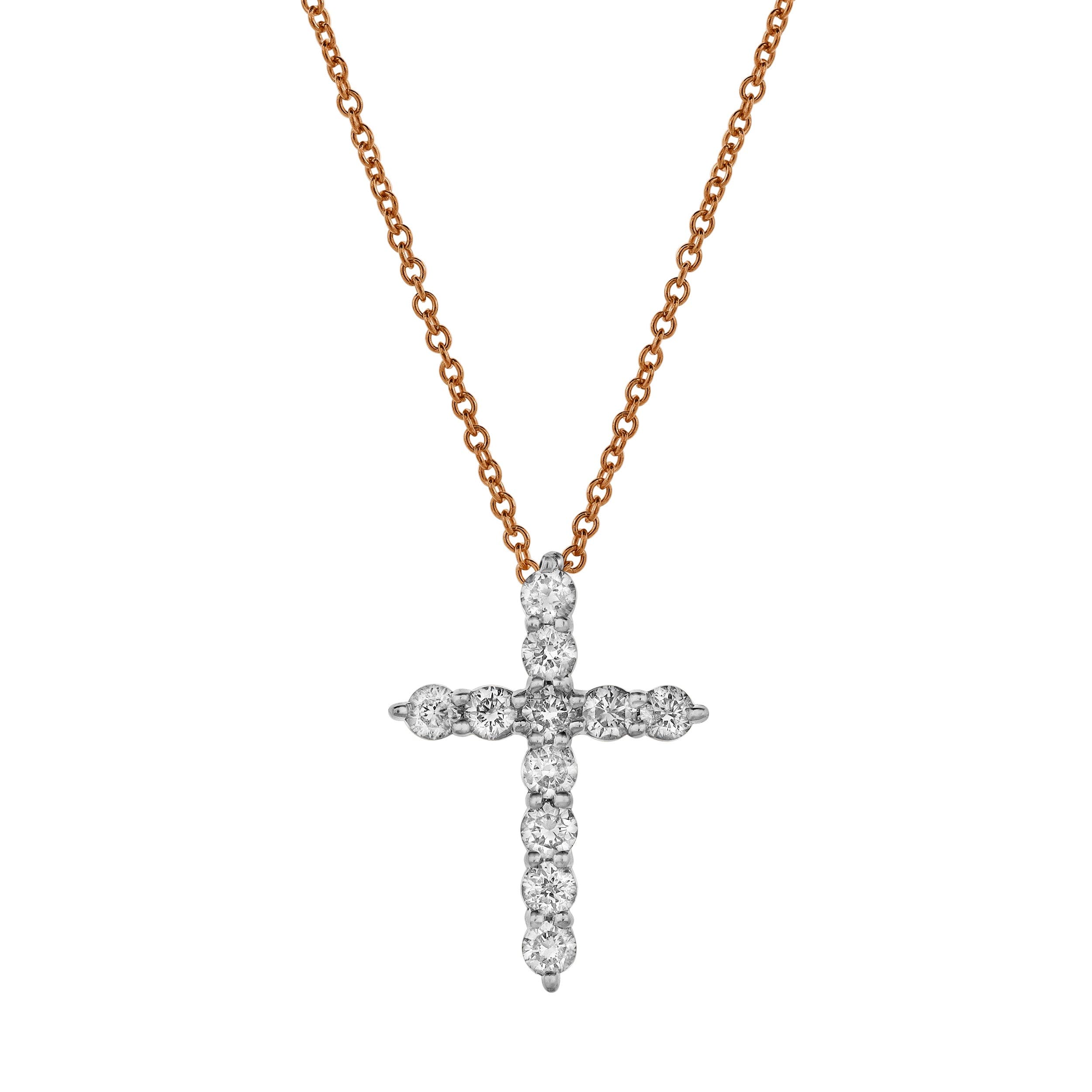 LUVMYJEWELRY LUVMYJEWELRY DIVINE 10K GOLD CROSS DIAMOND PENDANT