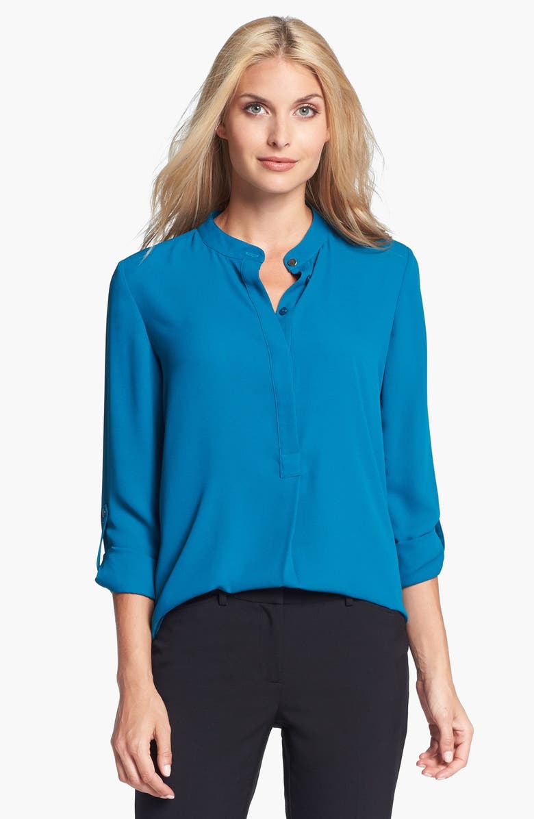 Adrianna Papell Roll Sleeve Blouse | Nordstrom