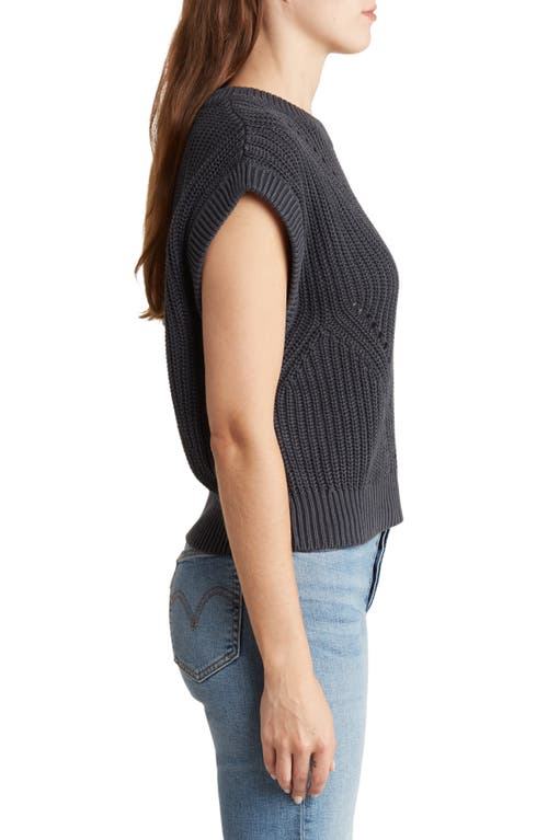 Marine Layer Devon Cotton Sweater Vest In Black