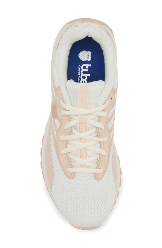 Shop K-swiss Tubes Sport Running Shoe In White/cream/rosegold