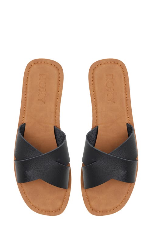 Shop Roxy Andreya Slide Sandal In Black