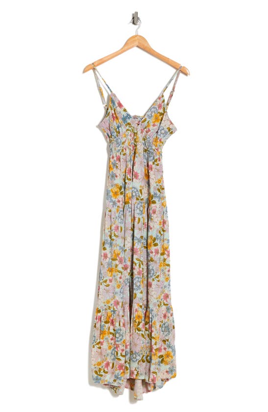 Angie Floral Tiered Maxi Dress In Multi