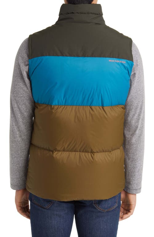 Shop Cotopaxi Solazo Water Repellent 650 Fill Power Down Puffer Vest In Woods/gulf