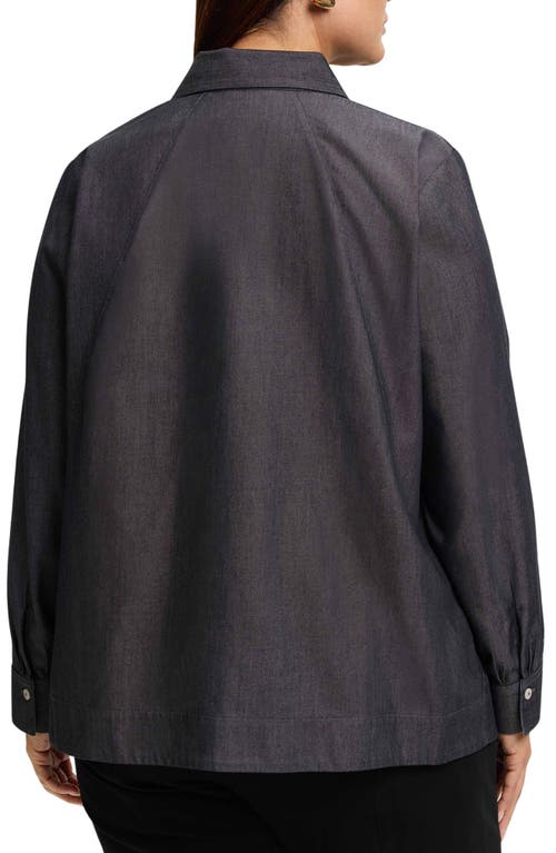 FOXCROFT FOXCROFT VERONICA DOUBLE FACE BUTTON-UP SHIRT