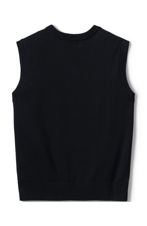 Shop Lands' End School Uniform Kids Cotton Modal Fine Gauge Sweater Vest In Black