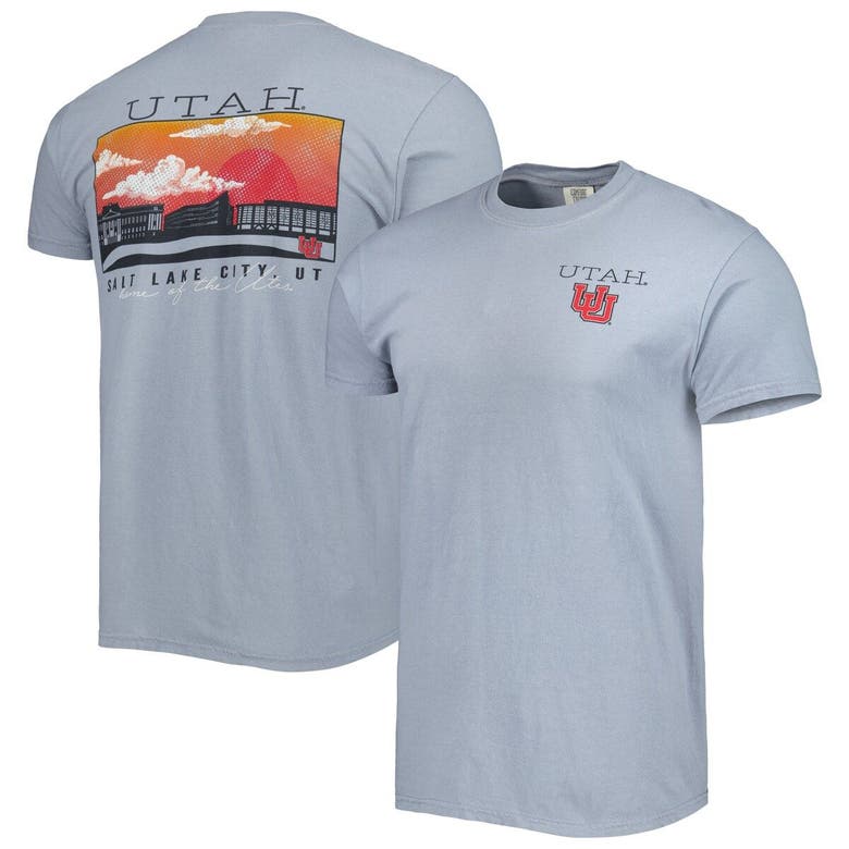 Shop Image One Gray Utah Utes Campus Scenery Comfort Color T-shirt