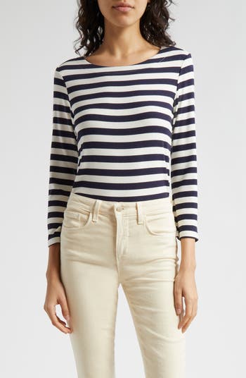 L'AGENCE Lucille Stripe Rib Top | Nordstrom