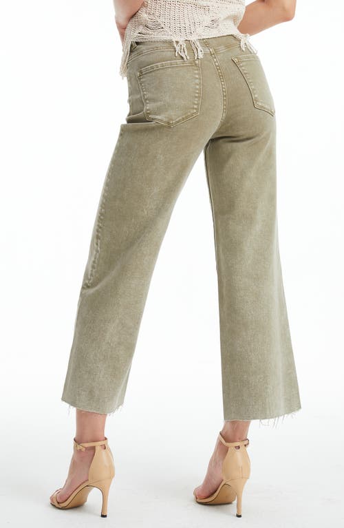 Shop Bayeas High Waist Raw Hem Ankle Wide Leg Jeans In Martini