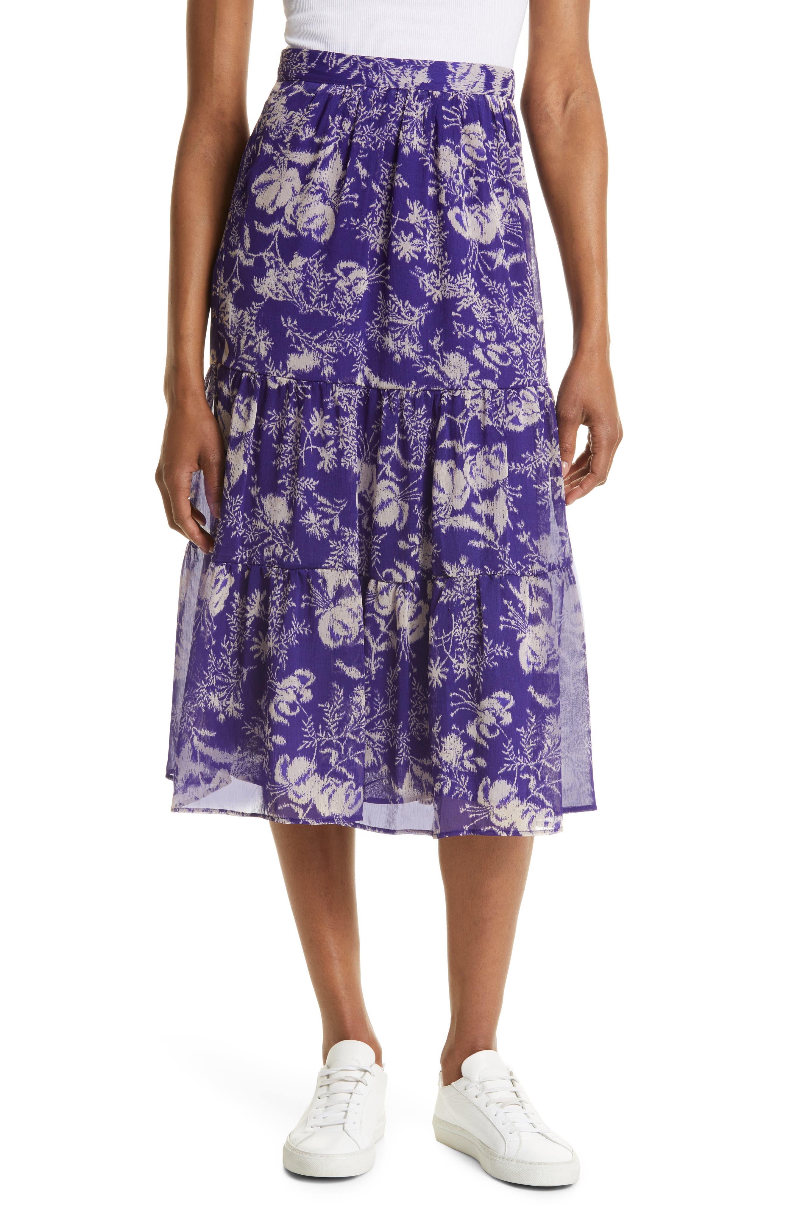 Purple Anna Mason Synthetic Midi Skirt in Light Purple Womens Clothing Skirts Mid-length skirts 
