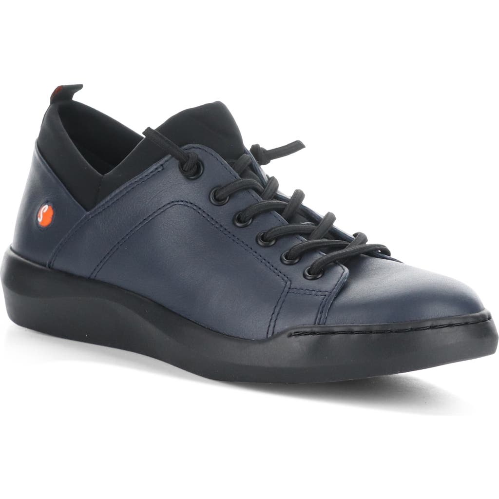 Shop Softinos By Fly London Bonn Sneaker In Navy/black Smooth Leather