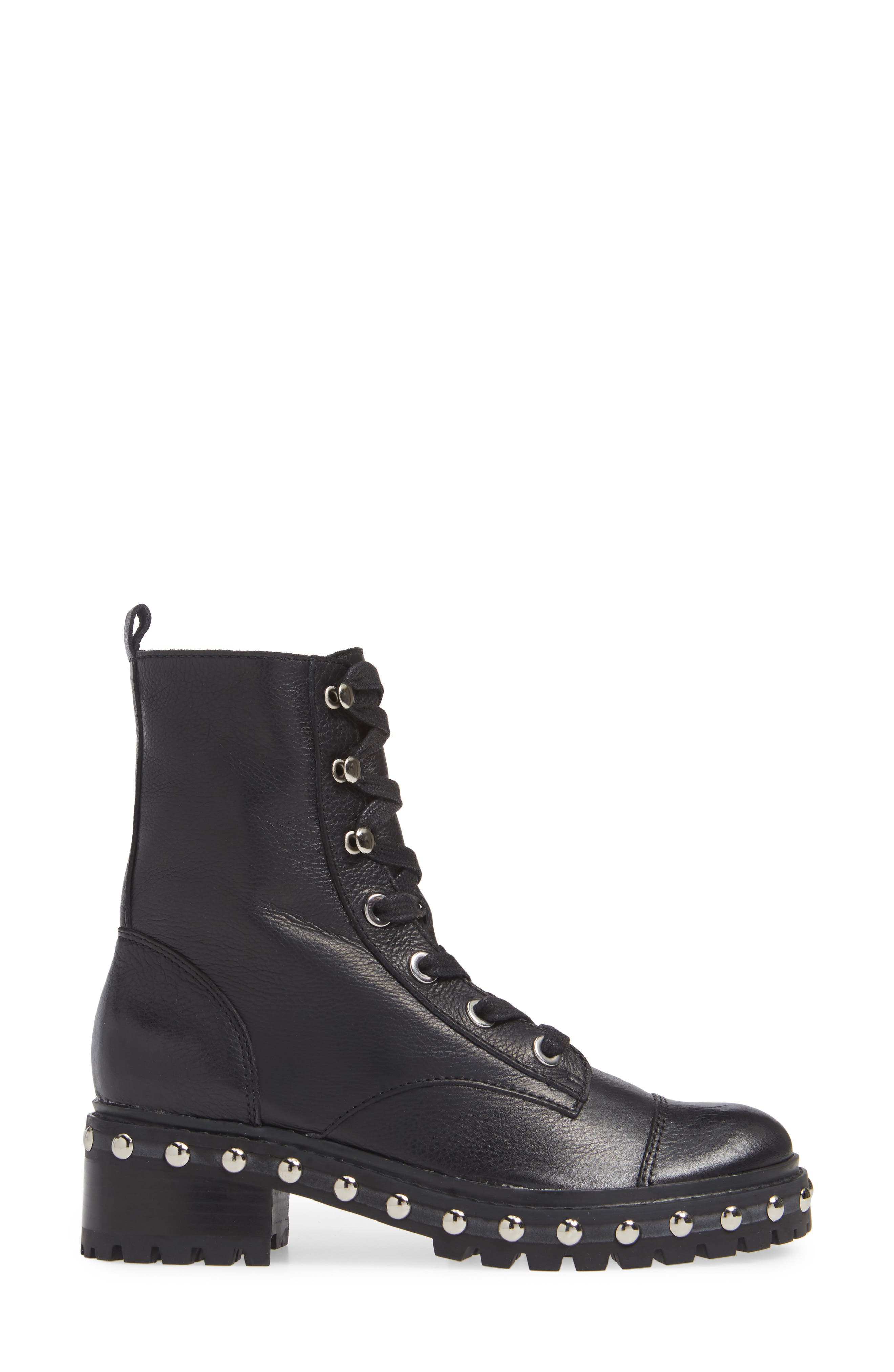 studded leather combat boots