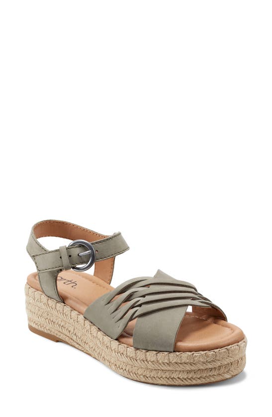 Shop Earth ® Hilda Espadrille Platform Sandal In Dark Green