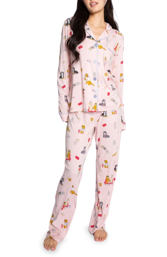 Shop Pj Salvage Print Pajamas In Pink Tint