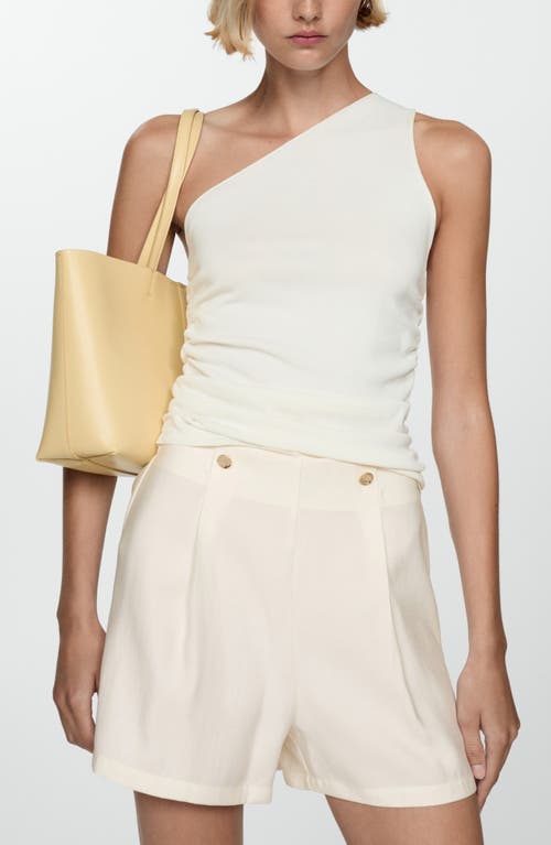 Mango Hammered Button Sailor Shorts In Off White
