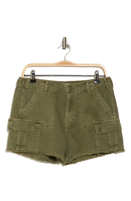 Shop Lucky Brand Raw Hem Utility Shorts In Four Leaf Clover