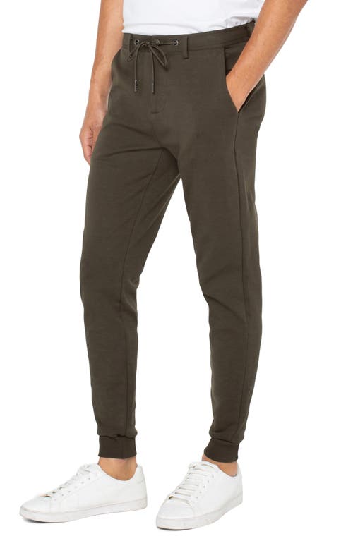 Shop Liverpool Slim Fit Drawstring Joggers In Military Green