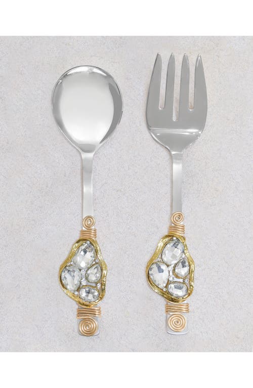 Tiramisu Cumulus Constellation Embellished 2-piece Salad Serving Set In Gold