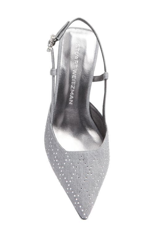 Shop Stuart Weitzman Vinnie Crystal 50 Slingback Pump In Perla/clear