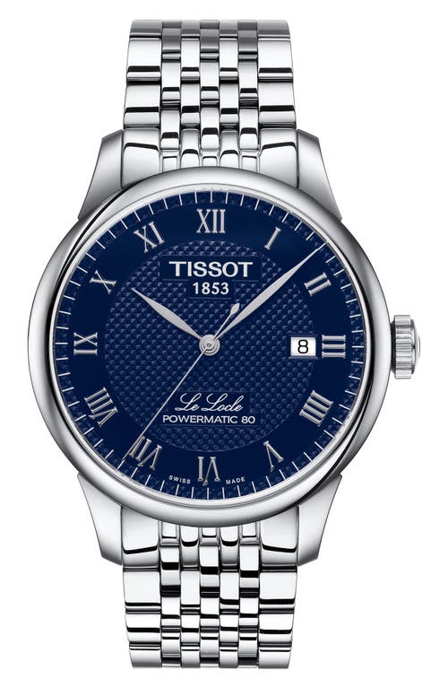 Tissot Le Locle Powermatic 80 Bracelet Watch, 39mm in Blue at Nordstrom