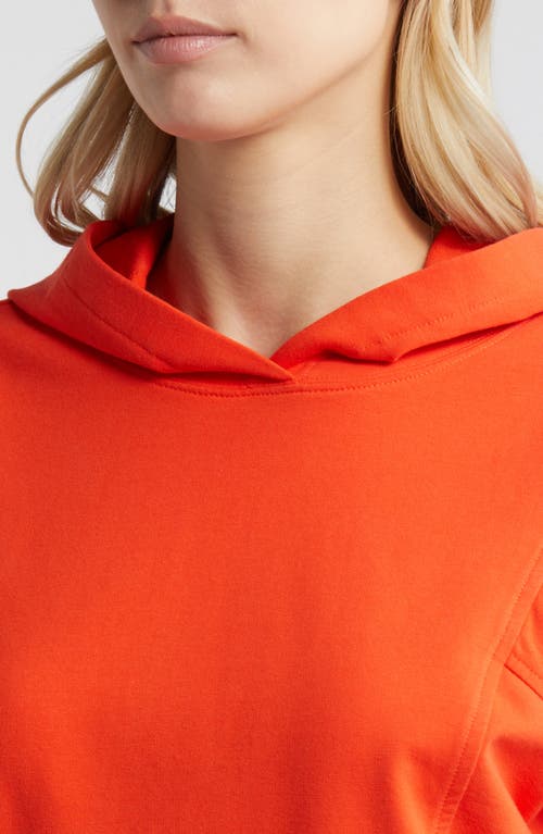 Shop Caslonr Caslon(r) Pleat Sleeve Hoodie In Red Grenadine