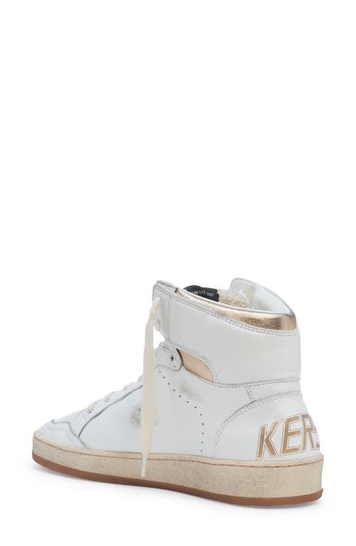 Golden Goose Sky Star Bicolor High-top Sneakers In White/gold