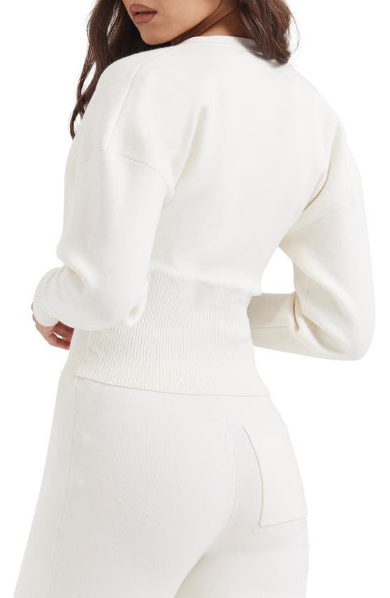 Shop House Of Cb Noor Cotton Blend Cardigan In White