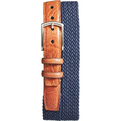 Torino Braided Stretch Cotton Belt, Navy