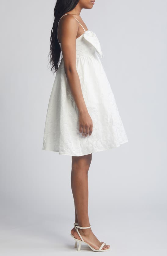 Shop Chelsea28 Bow Front Minidress In Ivory Cloud