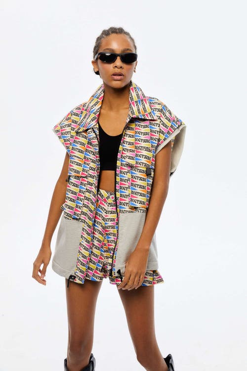 Printed Oversized Jacket in Multi-Colored