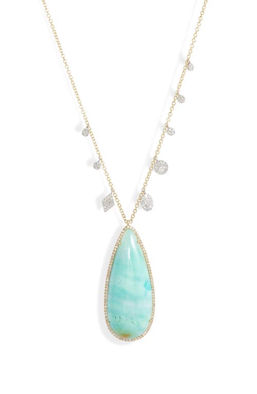 Meira T Opalized Wood & Diamond Charm Necklace in Yellow at Nordstrom, Size 18