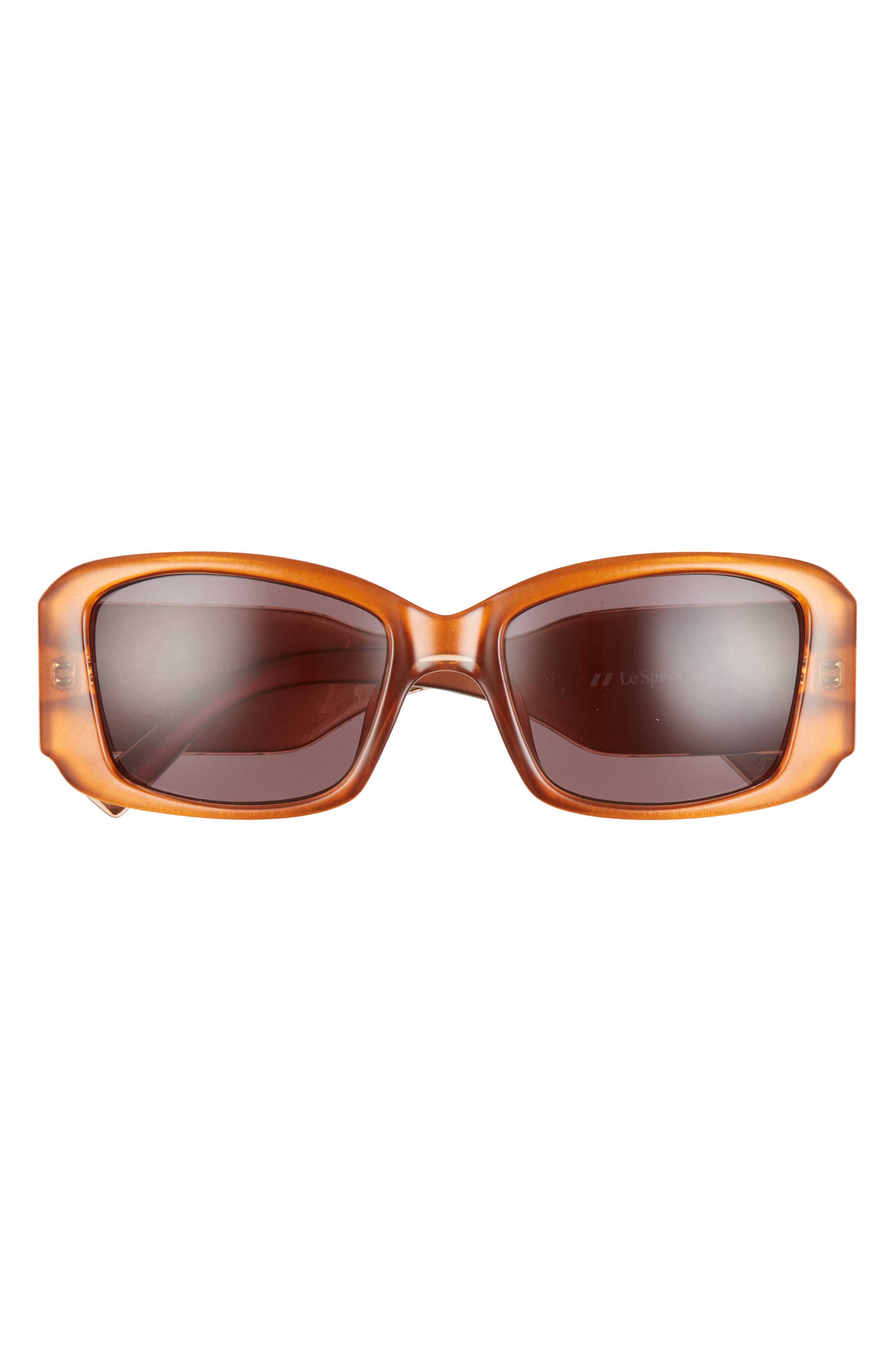 Le Specs Nouveau Riche 54mm Rectangular Sunglasses in Caramel/Smokey Brown Mono at Nordstrom