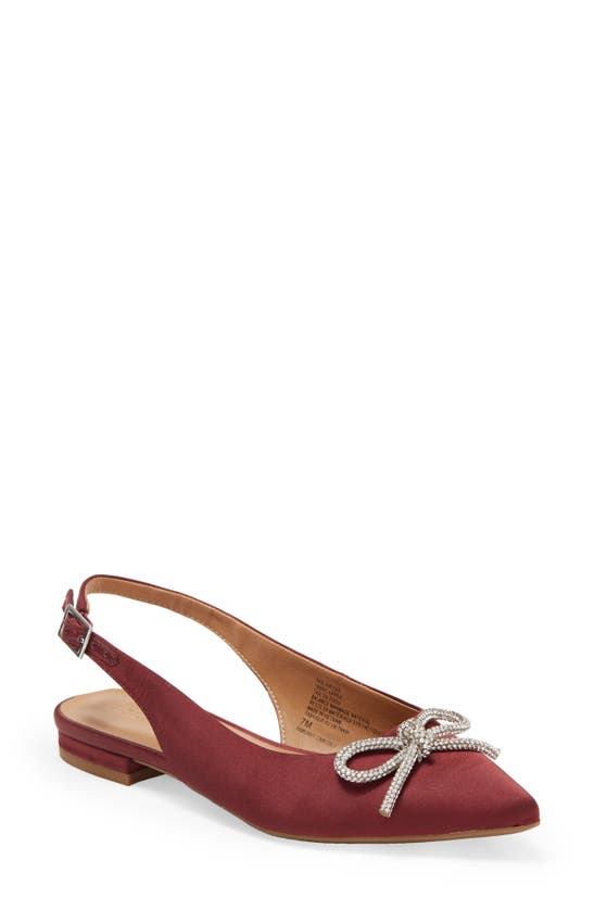 Nordstrom Rack Blair Bow Slingback Flat In Red Cranberry