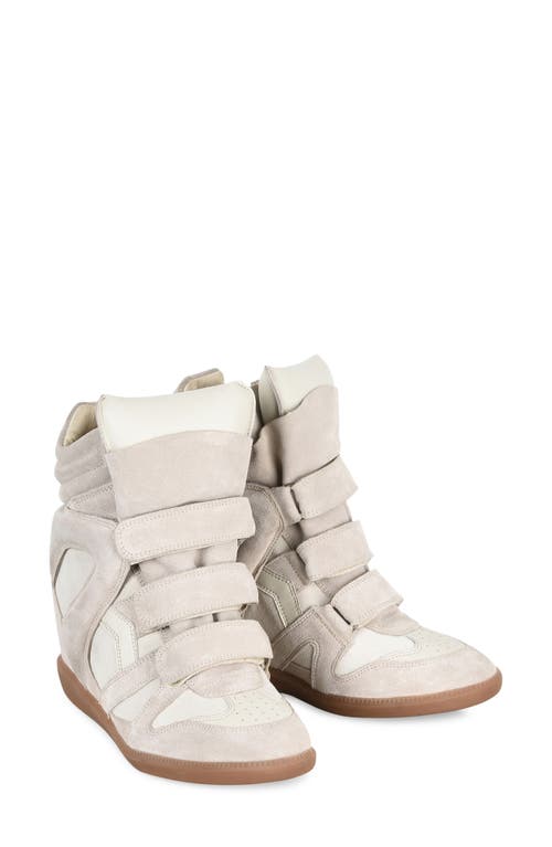 Isabel Marant Bekett Hidden Wedge High Top Sneaker In Ecru