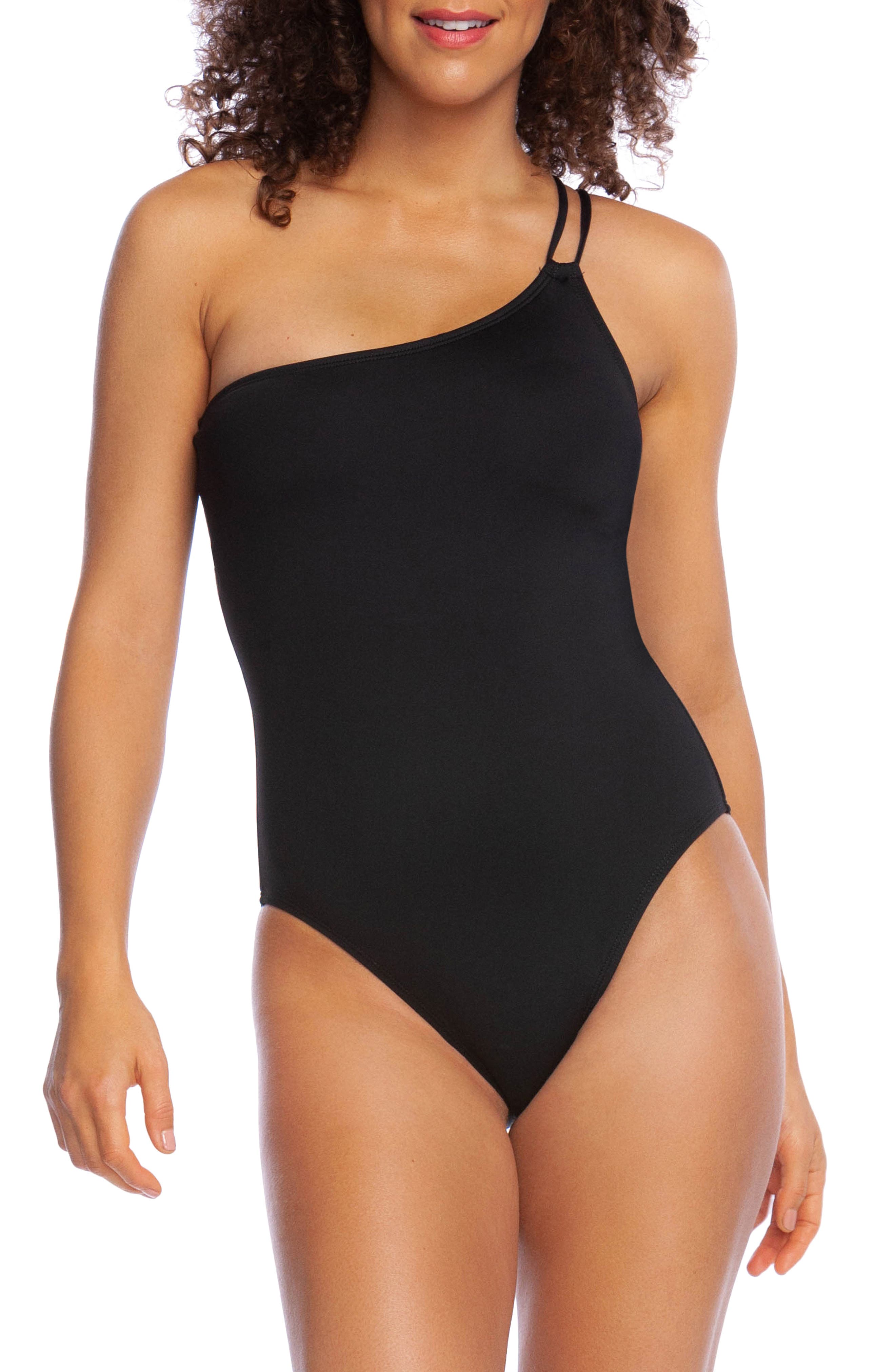 nordstrom black one piece swimsuit