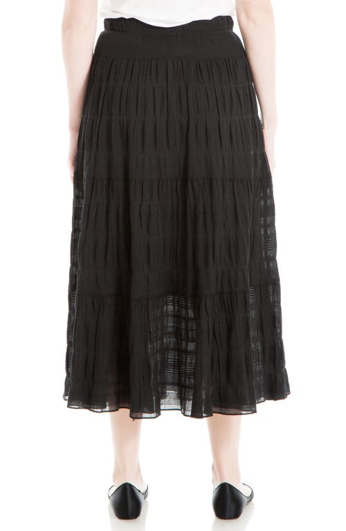 Max Studio Textured Midi Skirt In Black-black