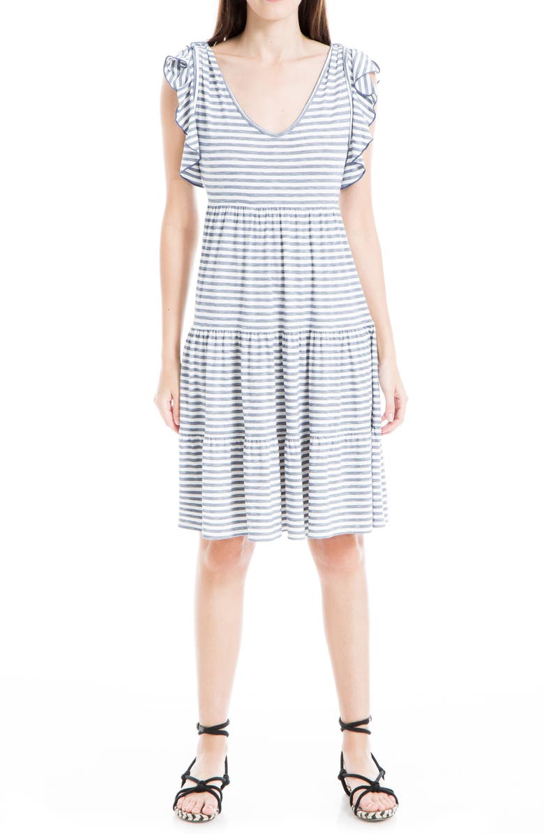 max studio v neck waist tie dress