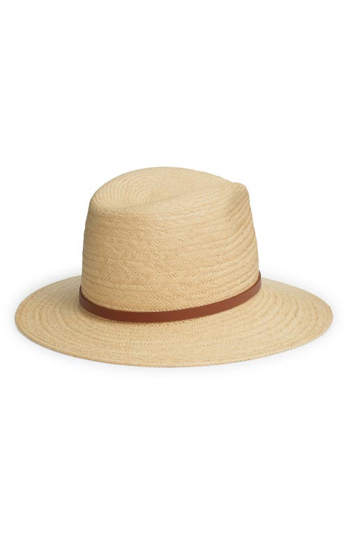 Shop Valentino Garavani Vlogo Panama Hat In Naturale/selleria/gold