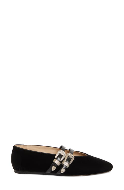 Shop Le Monde Beryl Claudia Western Buckle Ballet Flat In Black