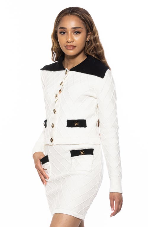 Alexia Admor Pattern Cardigan In Ivory