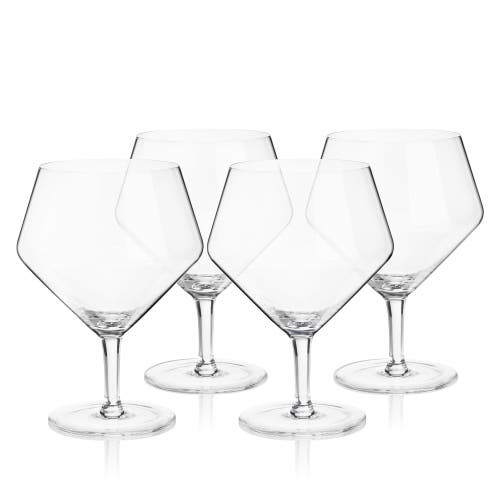 Viski Raye Crystal Gin & Tonic Glasses Set Of 4 In Clear