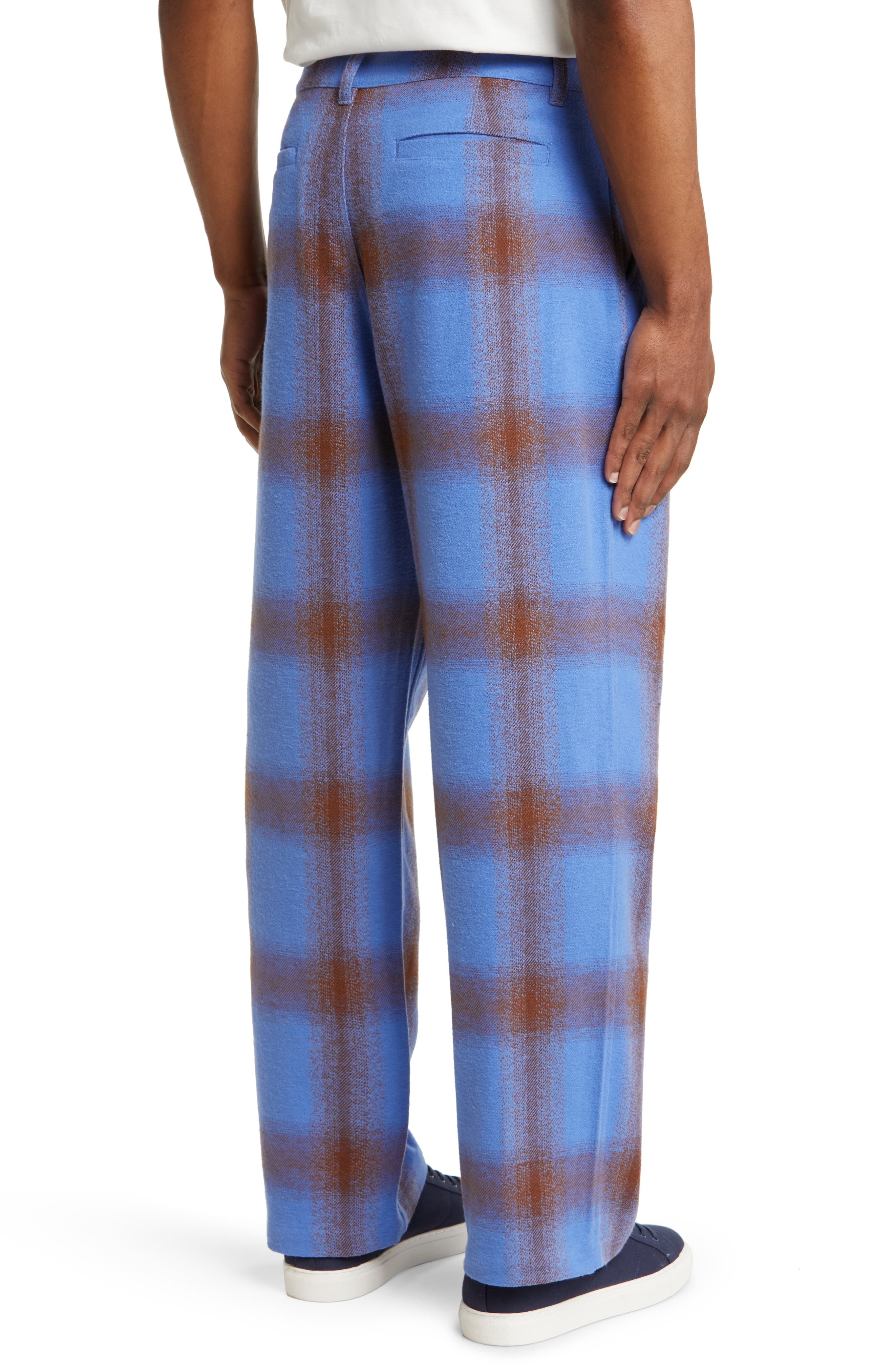 Saturdays NYC George Plaid Trousers in Blue Multi | Smart Closet